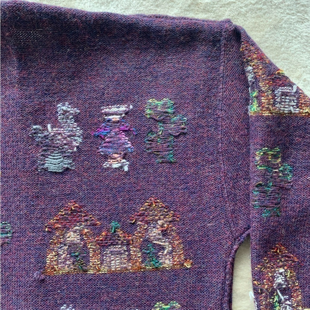 BABY ALPACA Women’s Medium Purple Knit Button Down Cardigan - Picture 9 of 15